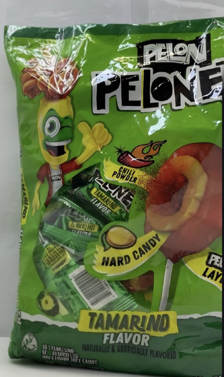 PELÓN PELONETES. PALETAS SABOR TMARINDO CON CHILITO. BOLSA CON 18 PIEZAS