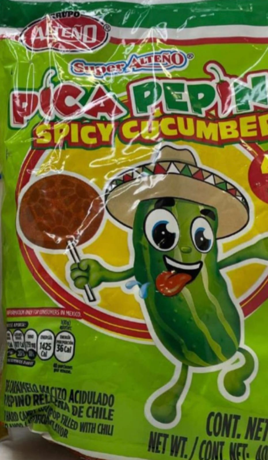 PICA PEPINO, PALETAS. 40 UNIDADES