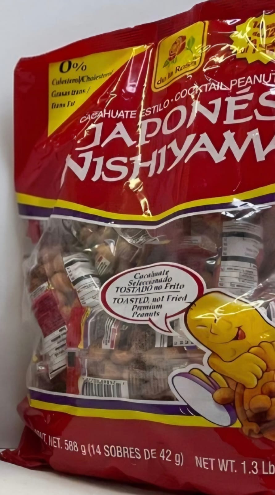 CACAHUATES NISHIYAMA. 17 SOBRES INDIVIDUALES. 42GRS