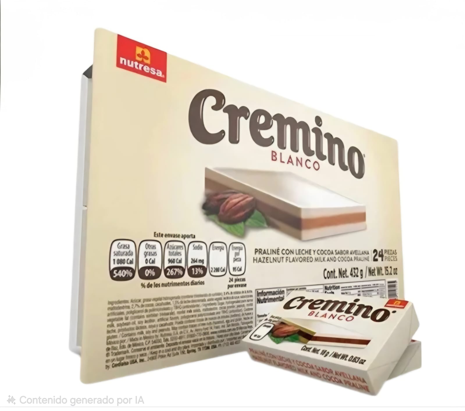 CREMINO AVELLANA BLANCO. 24 PIEZAS