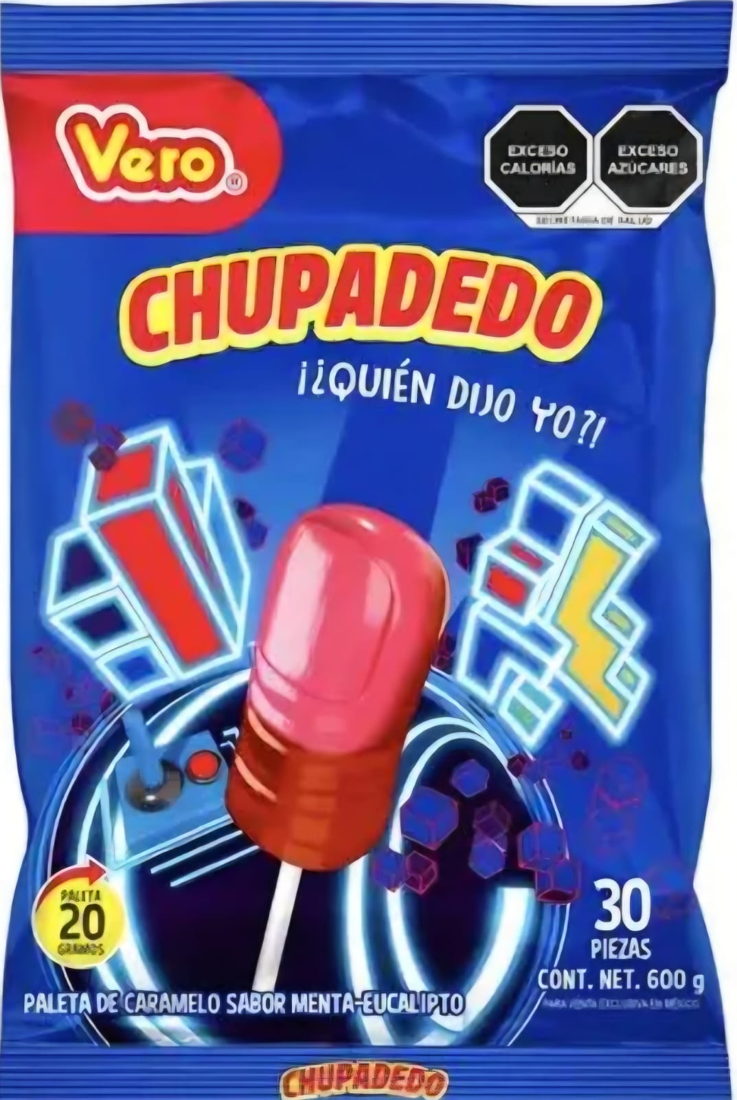PALETAS CHUPADEDO. MARCA VERO. 30 UNIDADES