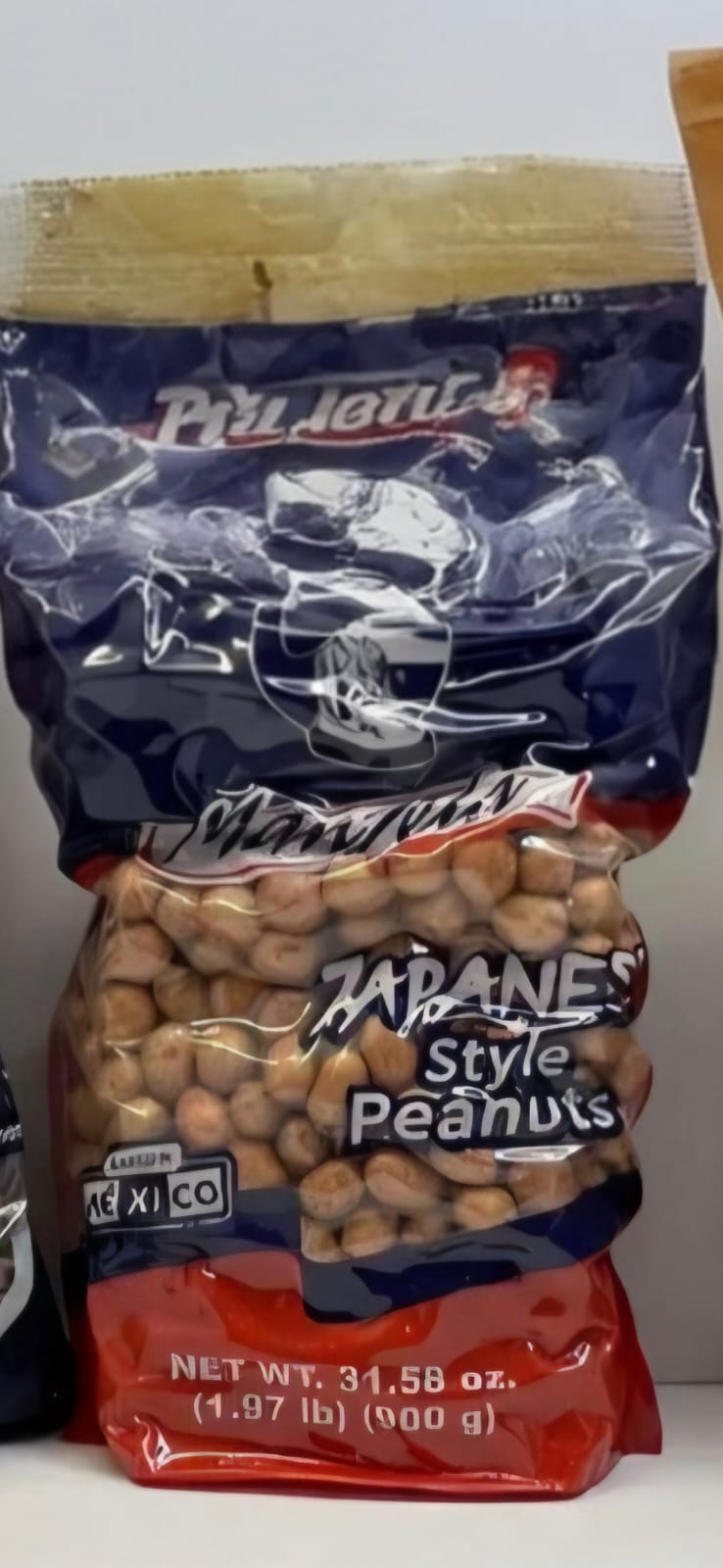 CACAHUATES JAPONESES. MARCA MANZELA. BOLSA CONTIENE 900 GR