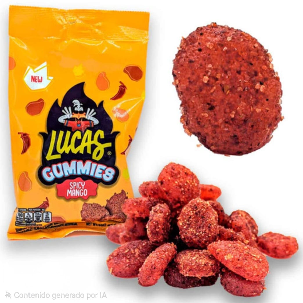 LUCAS GUMMIES SPICY MANGO. 6 BOLSAS