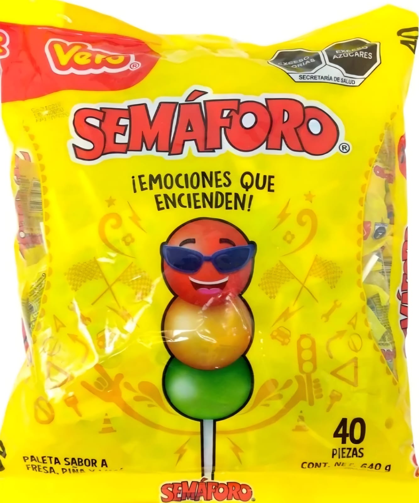 PALETAS SEMAFORO. MARCA VERO. 40 UNIDADES