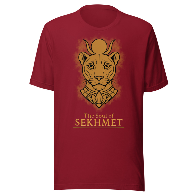 The Soul of Sekhmet Lioness and Title unisex t-shirt