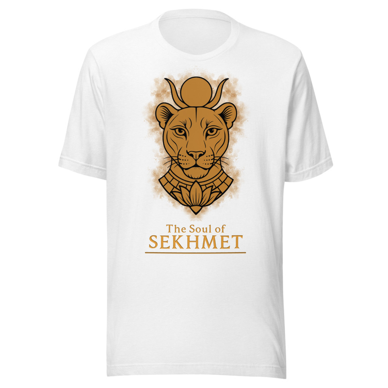 The Soul of Sekhmet Lioness and Title unisex t-shirt