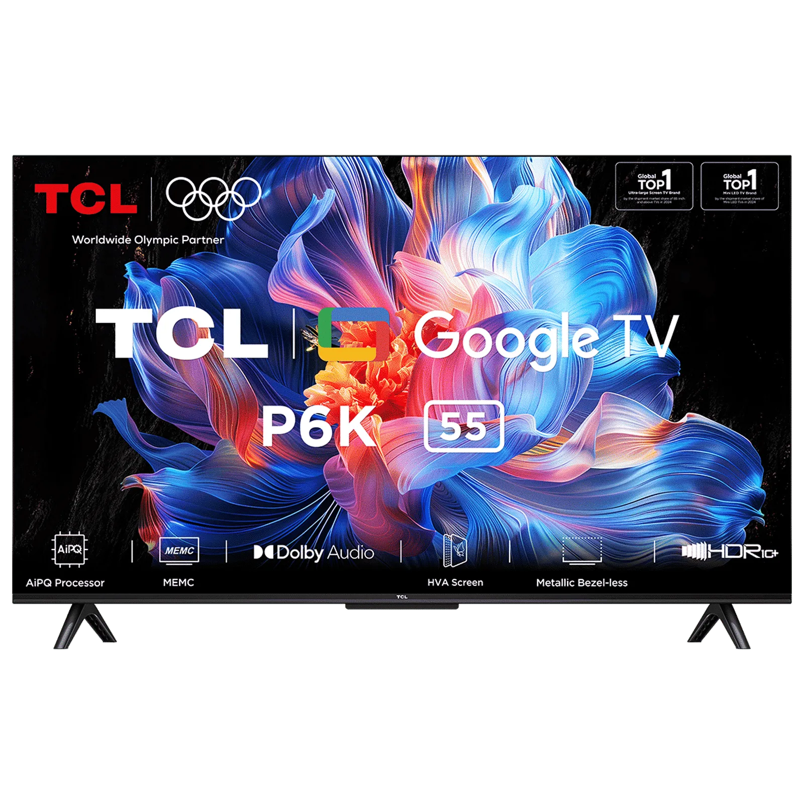 TCL 139 cm (55 inches) 4K UHD Google TV,55P6K, Black