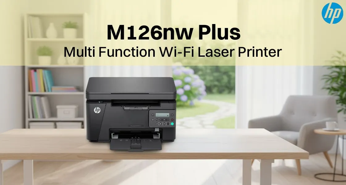 HP M126nw Plus Multi Function Wi-Fi Monochrome Laser Printer (2 LEDs, Black)