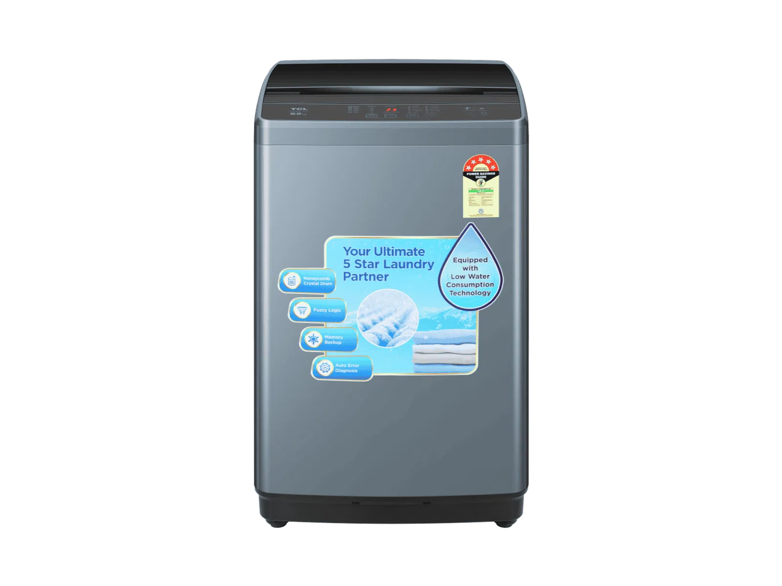 TCL 6.5 Kg Top Loading Fully Automatic Washing Machine, F3065TLG Dark Grey