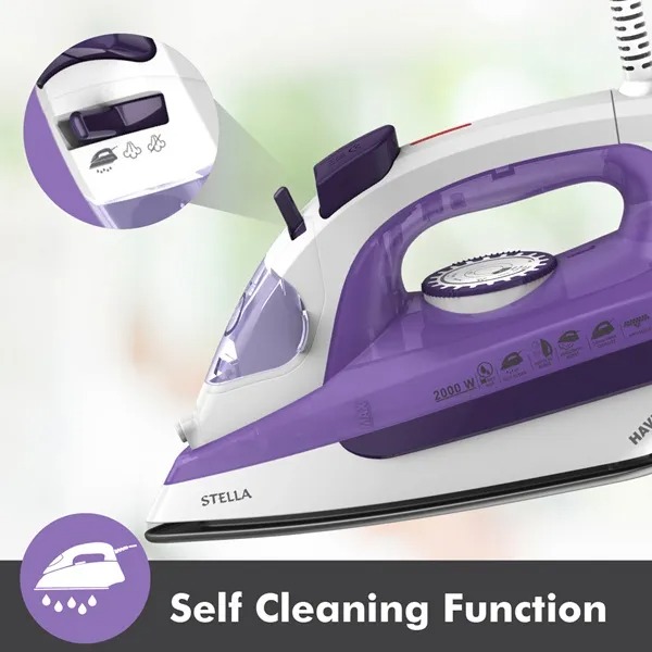 Havells Stella Steam Iron 2000 W Purple GHGSIEIU200