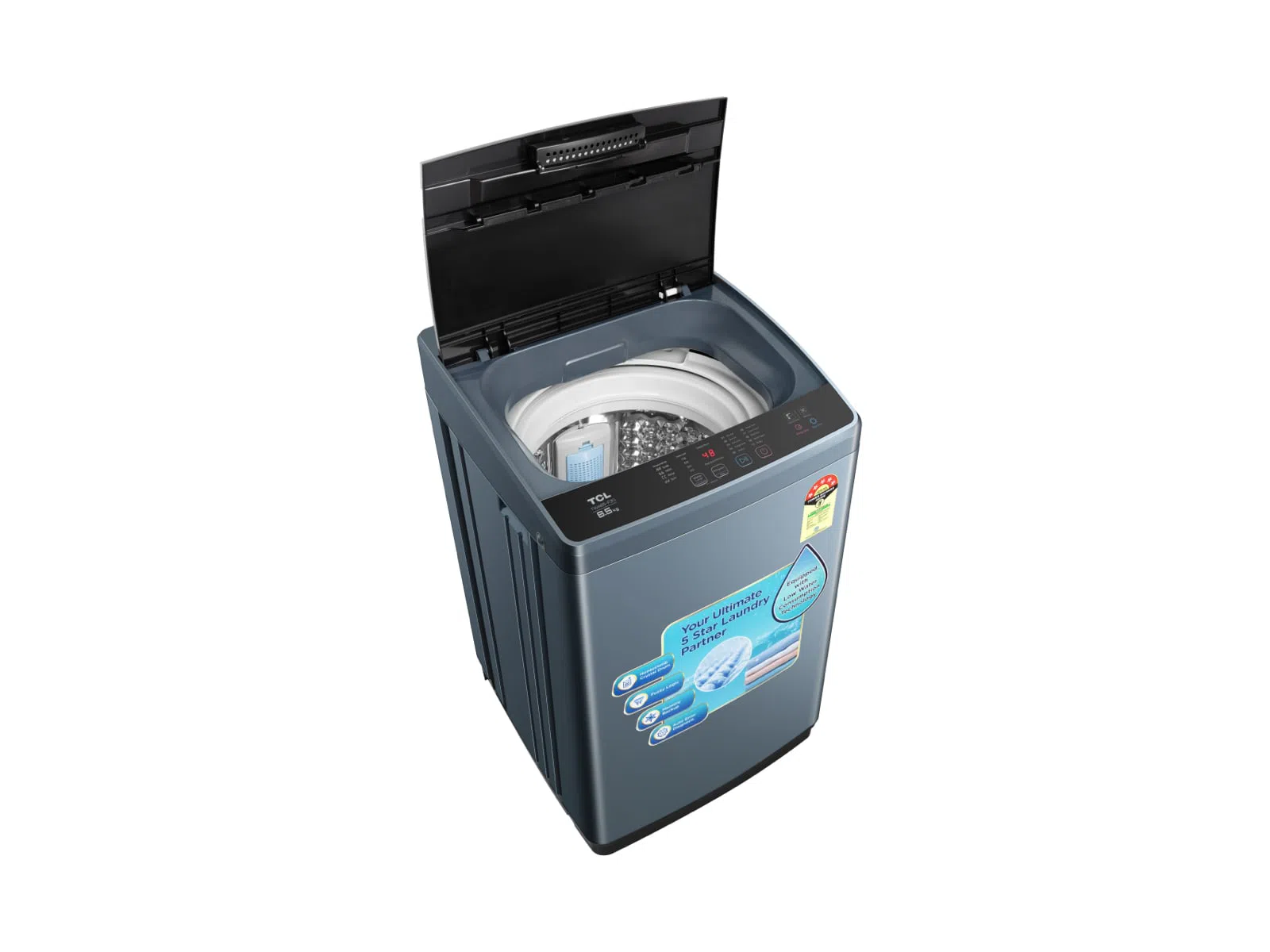 TCL 6.5 Kg Top Loading Fully Automatic Washing Machine, F3065TLG Dark Grey