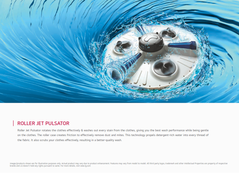 LG 8Kg Semi Automatic Washing Machine, Roller Jet Pulsator + Soak, Burgundy, 5 Star