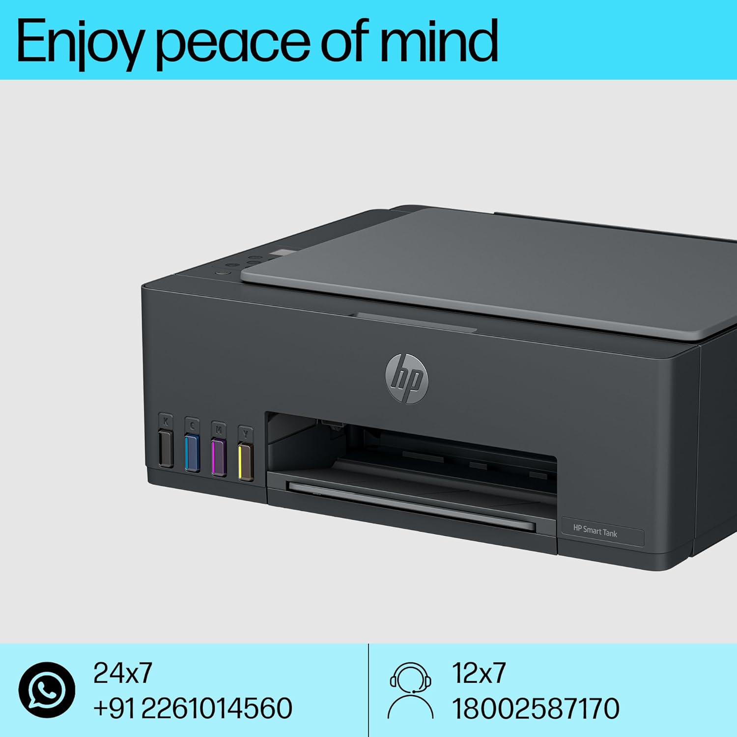 HP Smart Tank 524 All-in-One Colour Printer |1+1 Year Extended Warranty on Registration| Up to 4000 Black & 6000 Colour Prints I Print,Scan & Copy for Home/Office