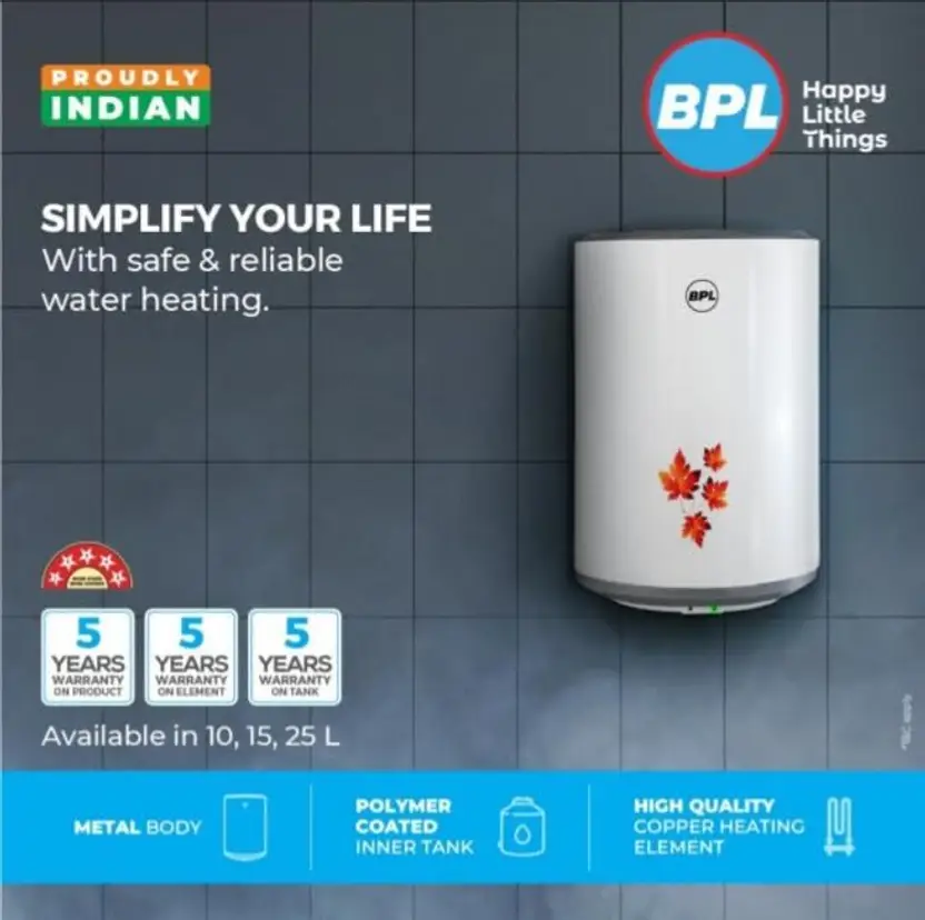 BPL BSWHMET25L2KW4SPO 25 L Storage Water Geyser  (White)