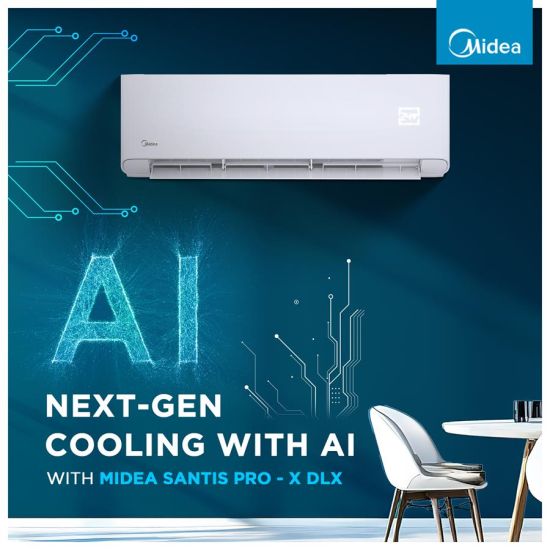 Midea SANTIS PRO-X DLX 1.5 Ton 3 Star Split Inverter AC-MAI19SP3R35F0