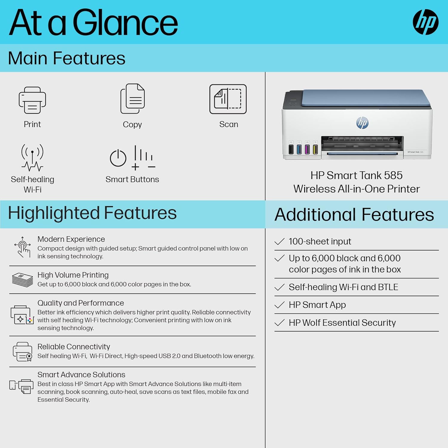 HP Smart Tank 585 All-in-One Printer
