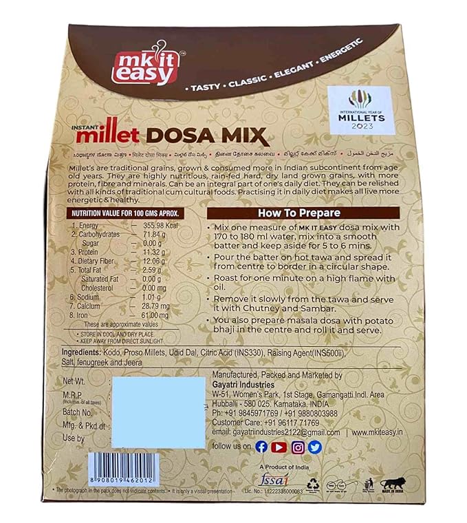 MK IT EASY Instant Millet Dosa Mix
