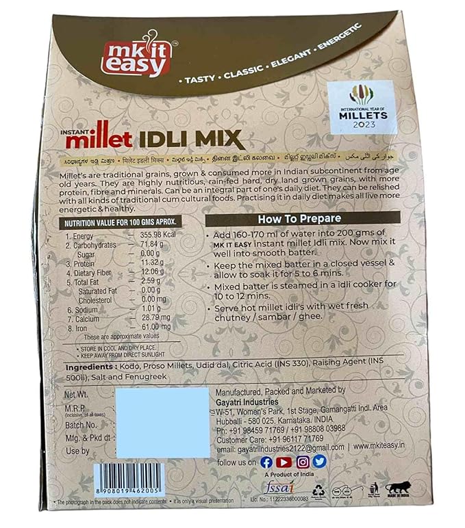 MK IT EASY Instant Millet Idli Mix