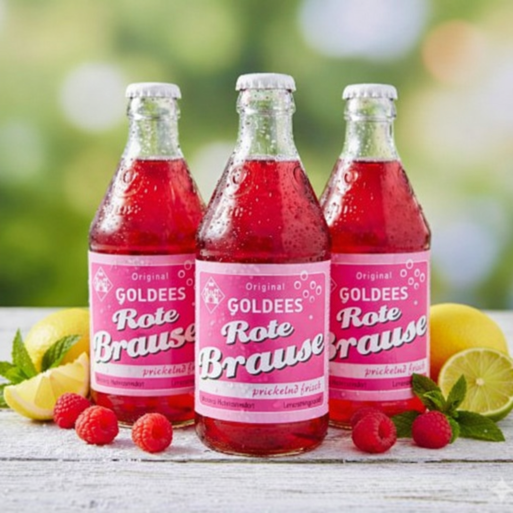 G O L D E E S "die Rote Brause" mit Himbeergeschmack - DDR Brause neu Gedacht - Eiskalt trinken - ohne Alkohol, Inhalt 0,33 l