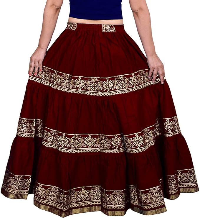 3 Kurti Skirts Woman/Girl Traditional Ethnic Embroidery Floor Length Rayon Long Skirt for Causal / 
