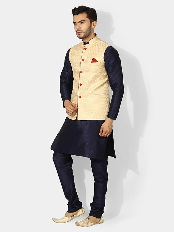 UnM Men Silk Blend Classic Kurta Set