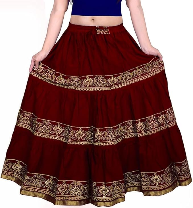 3 Kurti Skirts Woman/Girl Traditional Ethnic Embroidery Floor Length Rayon Long Skirt for Causal / 