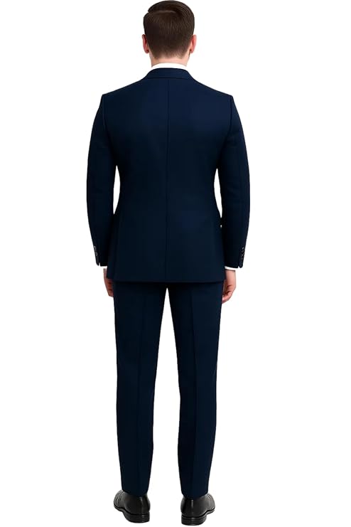 Men's 2 Piece Double Breasted Suit (Blue)
