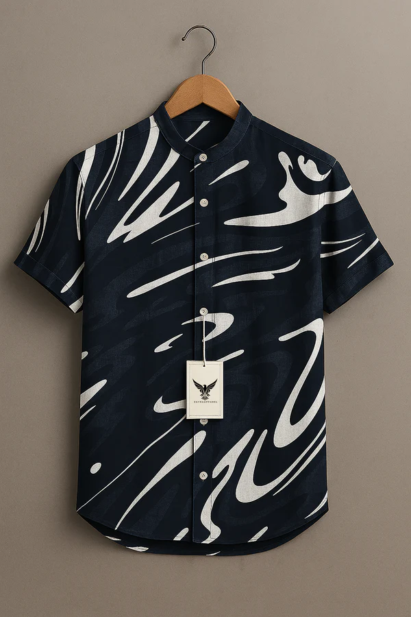 Geometric Repeat Pattern Printed Casual 100% Cotton Shirt