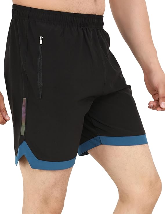 NINQ Mens 2 Pack Polyester Yoga Short Men Summer Running Gym Sports Shorts with Pockets Shorts for Men
