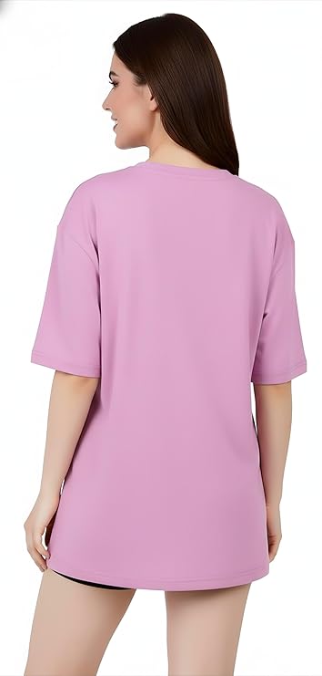 PUBCLUB 100% Pure Cotton Oversized T-Shirts for Women | Drop Shoulder Baggy/Loose Fit t Shirt | Ultra-Soft, Breathable, Less Shrinkage & Skin Friendly Printed Casual Half Sleeve Tops for Girls