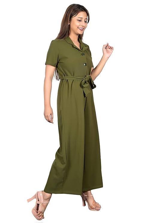 Black Solid Women Jumpsuit