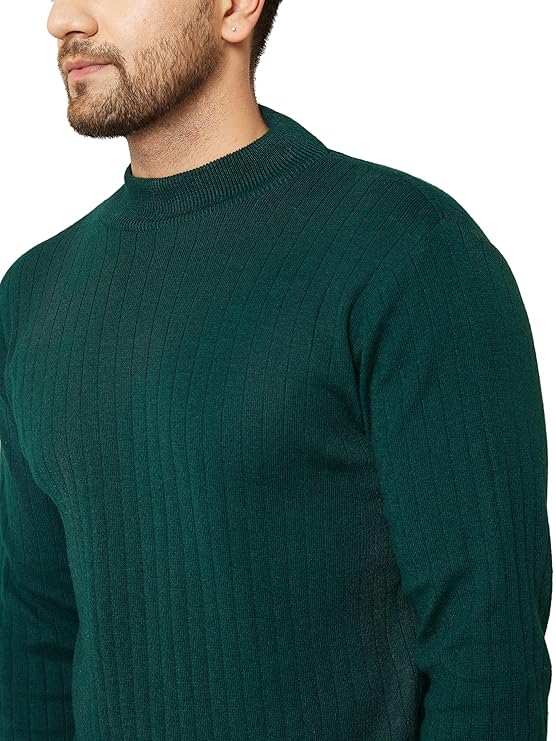 Kvetoo Men High Neck Full Sleeve Winter Woolen Sweater