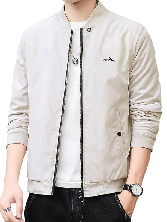 GLASGO Men's Casual Bomber Jacket ||Lightweight Zip-Up, Modern Fit, Versatile Winter Warm Stylish - Fall Outerwear || GJ-2-SOLID-$