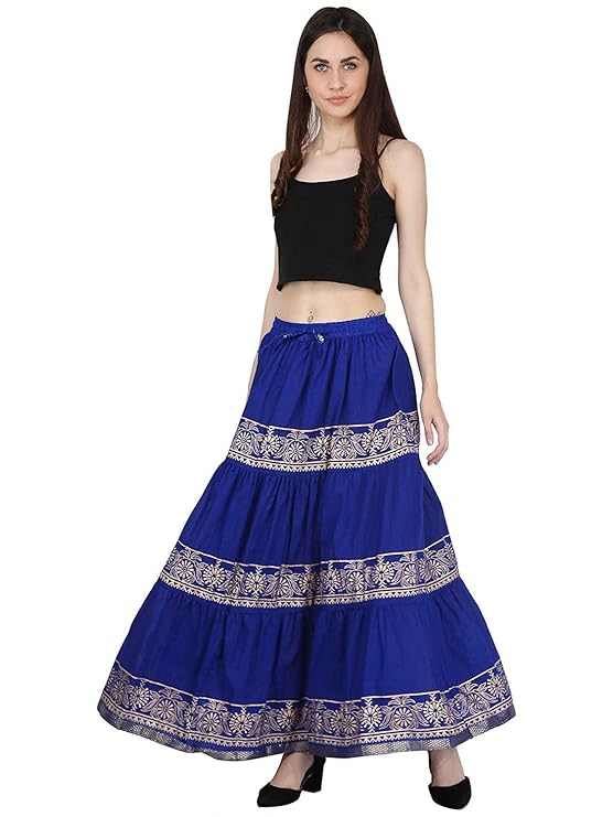 3 Kurti Skirts Woman/Girl Traditional Ethnic Embroidery Floor Length Rayon Long Skirt for Causal /