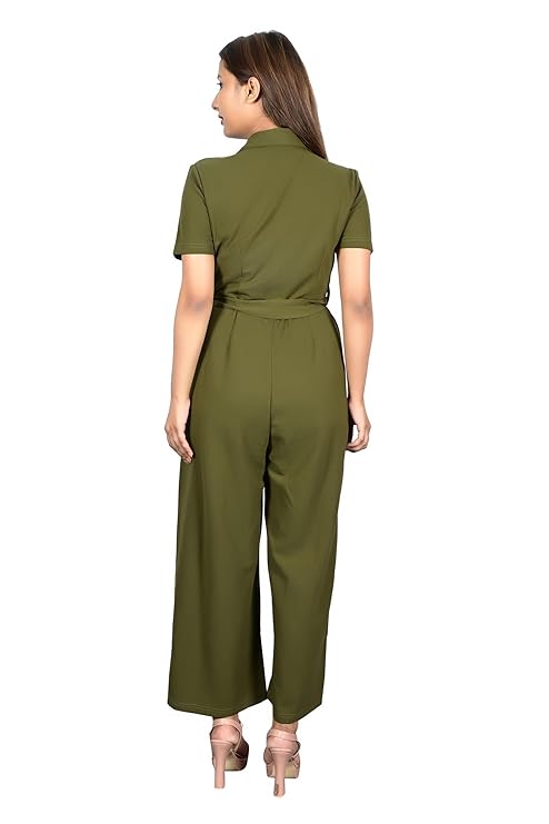 Black Solid Women Jumpsuit