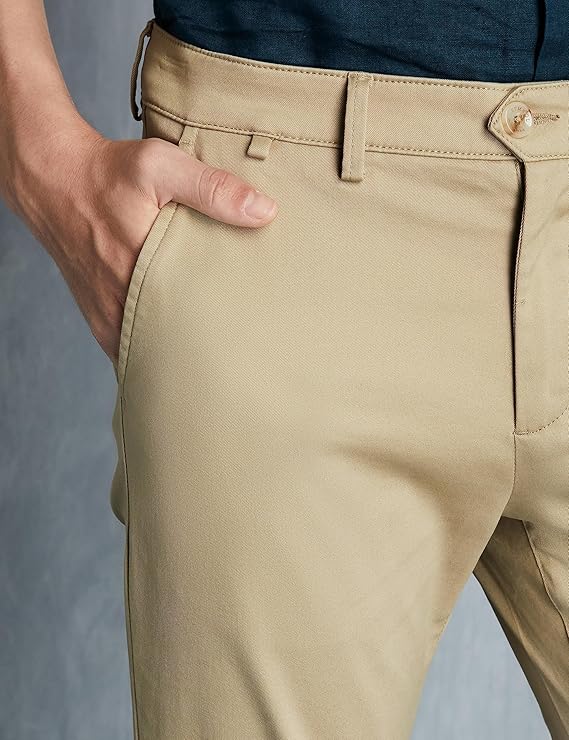 Symbol Premium Men's Slim Fit Flexi Waist Casual Pants | Stretchable Chinos | Stylish Office Fashion Trousers