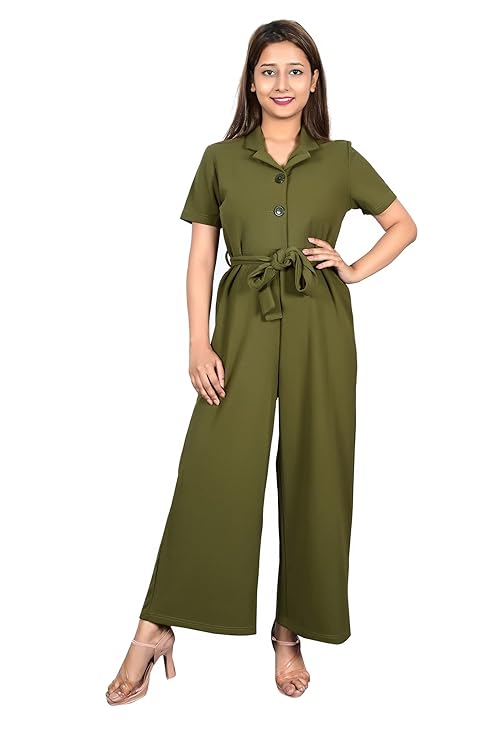 Black Solid Women Jumpsuit