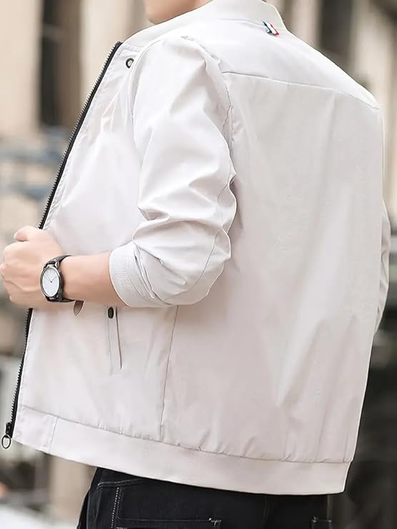 GLASGO Men's Casual Bomber Jacket ||Lightweight Zip-Up, Modern Fit, Versatile Winter Warm Stylish - Fall Outerwear || GJ-2-SOLID-$