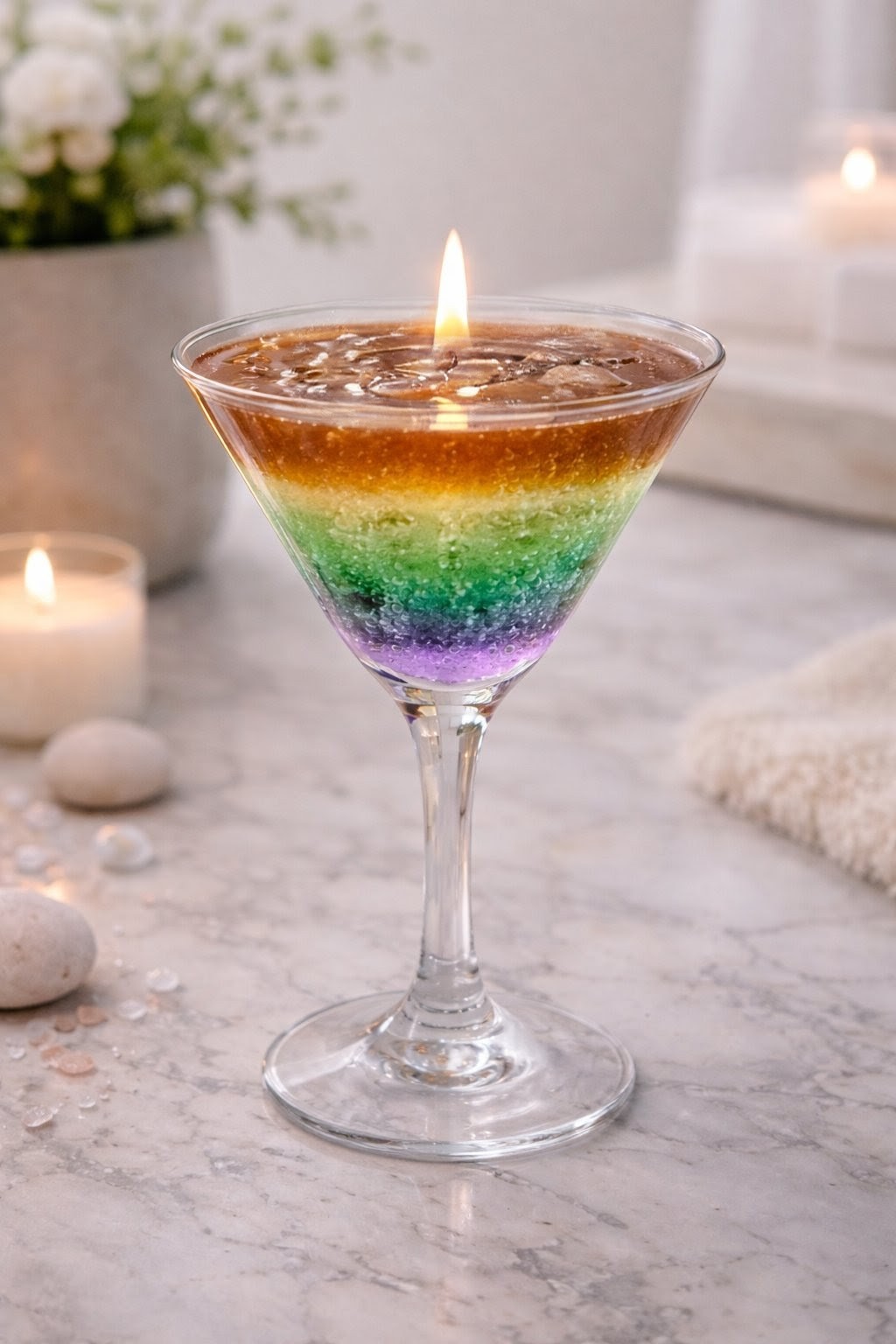 Rainbow Layered drink Candles
