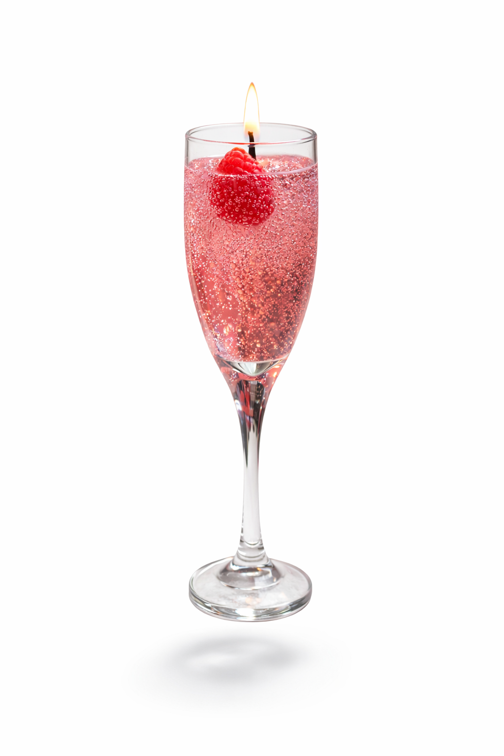 Champagne Glass Raspberry Candle