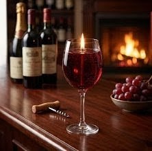 Red Wine Glass Candle