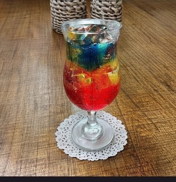 Rainbow Layered drink Candles