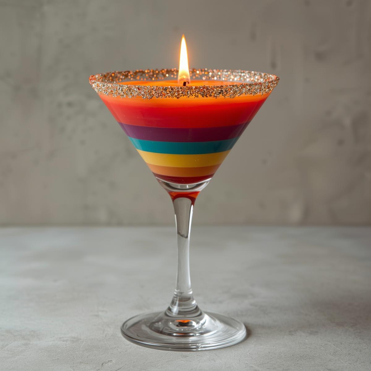 Rainbow Layered drink Candles