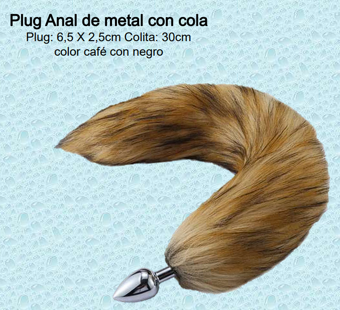 Plug anal de metal con cola