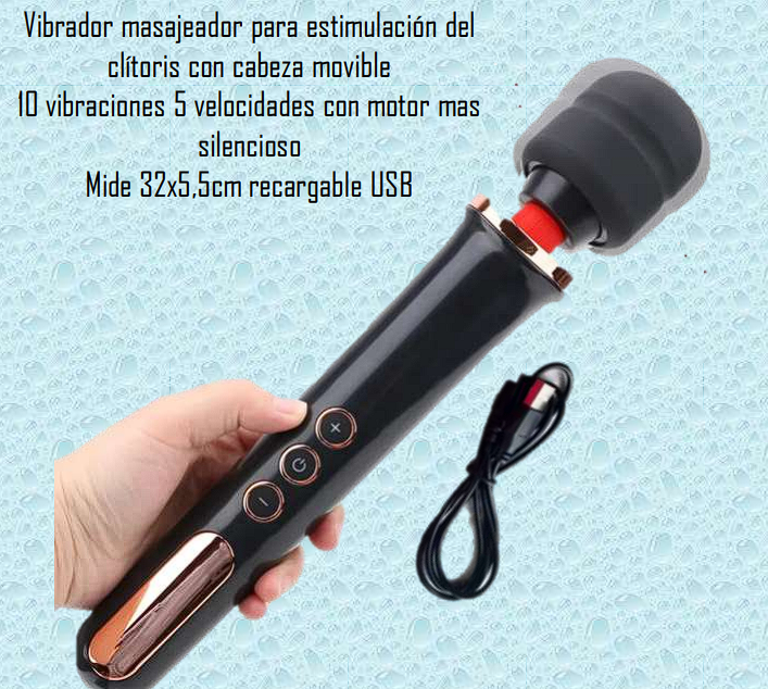 Vibrador masajeador con cabeza móvil