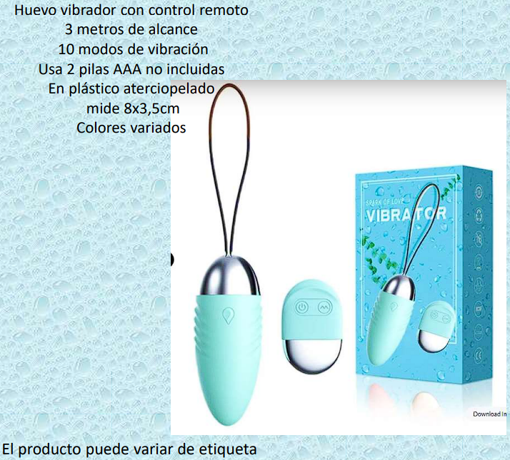 Huevo vibrador con control remoto