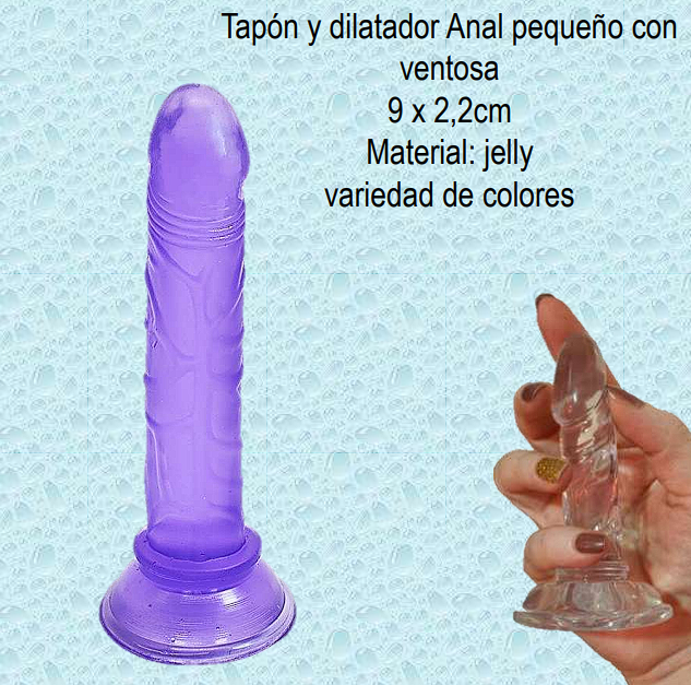 Tapón y dilatador anal pequeño con ventosa