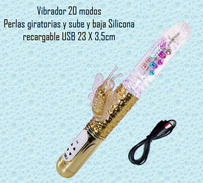 Vibrador multivelocidades con perlas giratorias