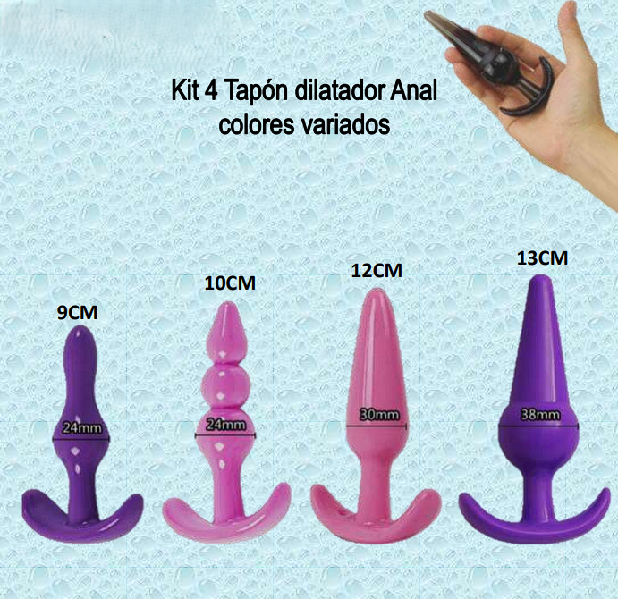 Kit de 4 tapones dilatadores anales