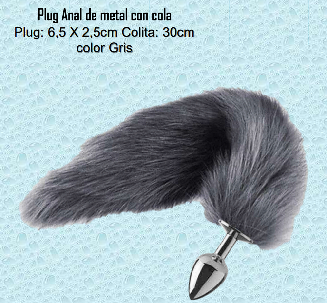 Plug anal de metal con cola
